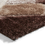 Tapis de Salon Marron et Beige type Shaggy OLYMPIA