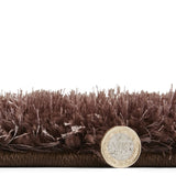 Tapis de Salon Marron et Beige type Shaggy OLYMPIA