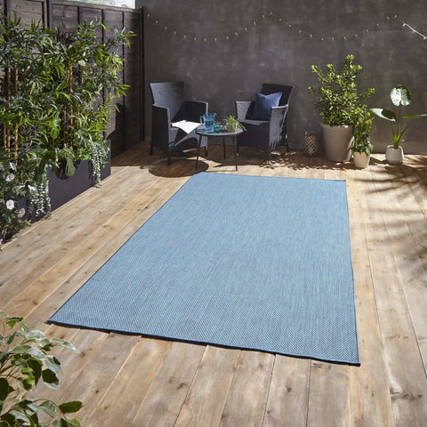 Tapis Extérieur Bleu uni kilim POP OUTDOORS