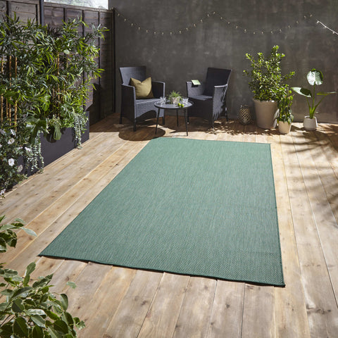 Tapis Extérieur vert foncé kilim POP OUTDOORS