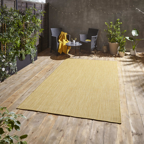 Tapis Extérieur Jaune uni kilim POP OUTDOORS