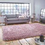 Tapis Rose uni shaggy ultra doux acrylique POLAR