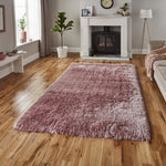 Tapis Rose uni shaggy ultra doux acrylique POLAR