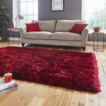 Tapis Shaggy doux rouge bordeaux pour intérieur POLAR