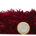 Tapis Shaggy doux rouge bordeaux pour intérieur POLAR