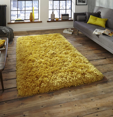 Tapis Jaune uni pour intérieur shaggy POLAR