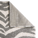 Tapis de salon gris motif zèbre shaggy PORTOFINO