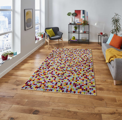 Tapis Multicolore en laine tufté main motif pixel PRISM