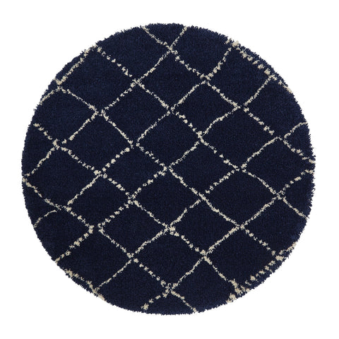 Tapis Shaggy Bleu marine style berbère ROYAL NOMADIC