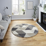 Tapis Scandinave gris et beige Shaggy ROYAL NOMADIC