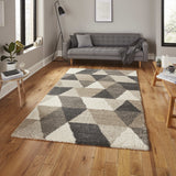 Tapis Scandinave gris et beige Shaggy ROYAL NOMADIC