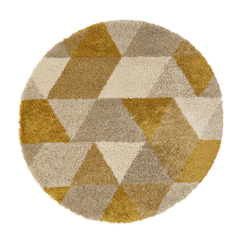 Tapis Shaggy style scandinave beige et jaune ROYAL NOMADIC