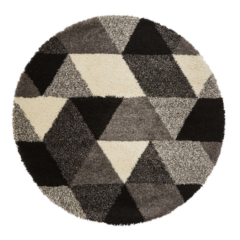 Tapis Scandinave noir et blanc shaggy ROYAL NOMADIC