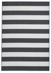 Tapis intérieur extérieur noir et blanc à bandes SANTA MONICA