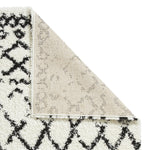 Tapis Shaggy Blanc et noir motif Berbère SCANDI BERBER