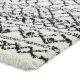 Tapis Shaggy Noir et Blanc motif Berbère SCANDI BERBER