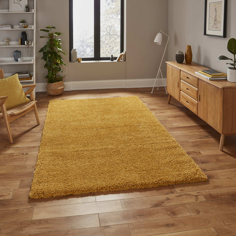 Tapis Shaggy Jaune uni intérieur SIERRA