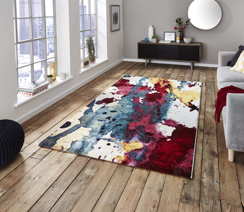 Tapis Design abstrait de salon multicolore SUNRISE 9349A