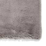 Tapis Gris uni à poils long en polyester SUPER TEDDY