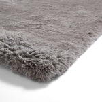 Tapis Gris uni à poils long en polyester SUPER TEDDY