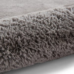 Tapis Gris uni à poils long en polyester SUPER TEDDY