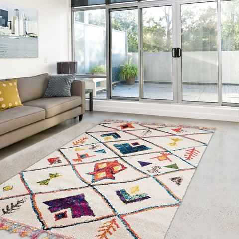 Tapis Berbère multicolore Oeko Tex TRIBAL