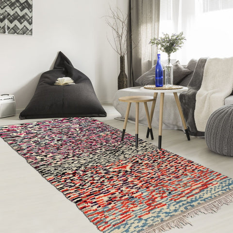 Tapis Berbère multicolore en laine 140x240 AZILAL