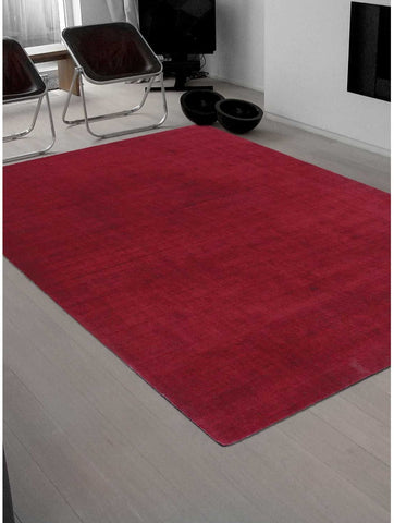 Tapis Bordeaux Uni en polyester fait main NEO