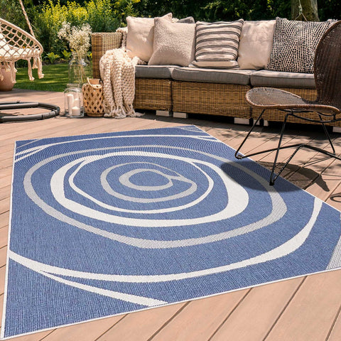 Tapis Extérieur réversible Bleu Moderne RONBI