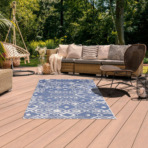 Tapis Extérieur réversible Bleu Vintage SALMA