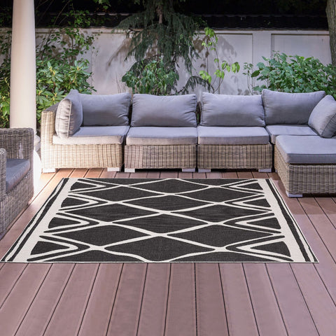 Tapis Extérieur réversible Noir Berbère ARIBIA