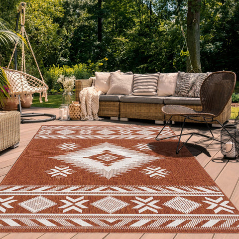 Tapis Extérieur réversible Orange Scandinave SNOWA