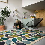 Tapis Floral Vert en laine tufté main Orla Kiely MULTI STEM