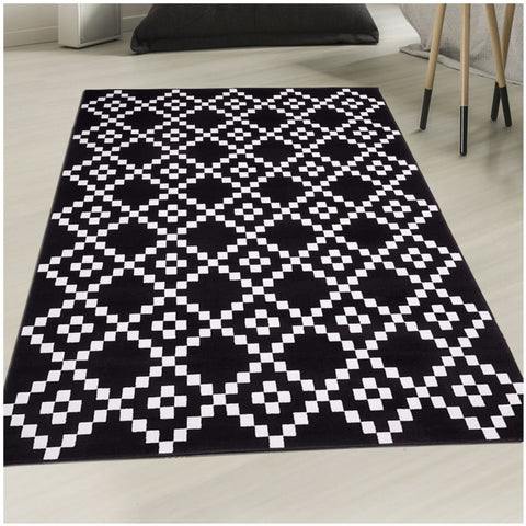 Tapis Graphique Noir à carreaux AF LERUM