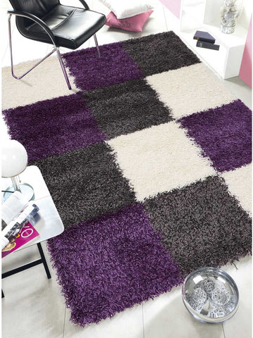 Tapis Graphique Violet Shaggy NORLAZ