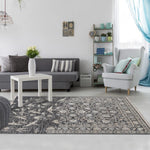 Tapis Gris de salon motif Oriental CELESTE