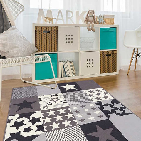 Tapis Gris étoilé pour chambre enfant CARETOILE