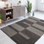 Tapis Marron Shaggy motif graphique SHAGGYGA