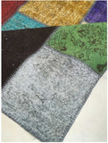 Tapis Multicolore en Laine kilim noué main CLASS PATCHWORK