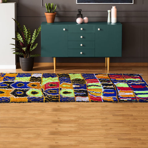 Tapis Multicolore en laine Berbère authentique AZILAL