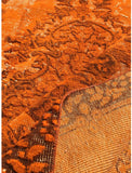 Tapis Orange Rétro-Vintage en Laine noué à la main OYMALI