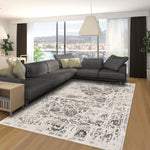 Tapis Oriental Blanc de salon Vintage DESTRUCTURE