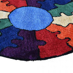 Tapis Rond de Chambre Multicolore CERCLE PUZZLE
