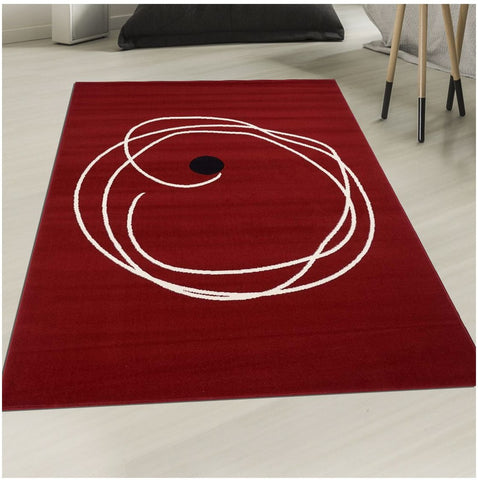 Tapis Rouge Contemporain Abstrait AF ROPOINT