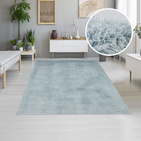 Tapis Shaggy Bleu Uni extra doux SG CHIC