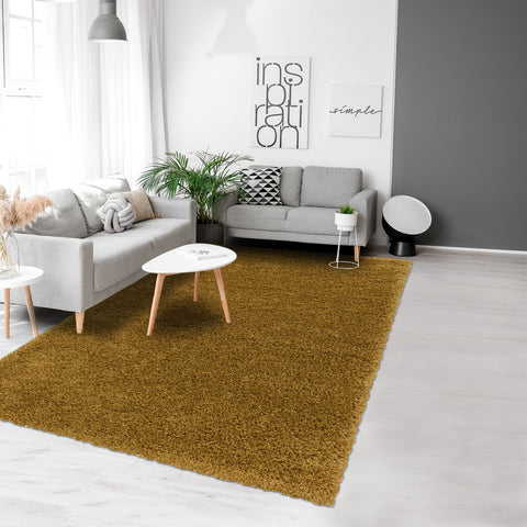 Tapis Shaggy couleur Or Oeko Tex SY