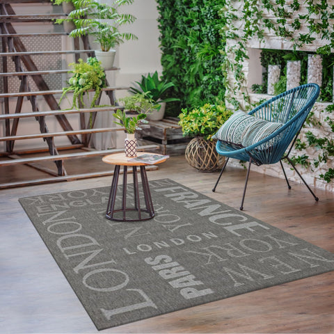 Tapis d'Extérieur Gris certifié Oeko Tex CAPITAL