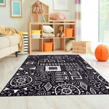 Tapis de Chambre Noir Graphique BC MOTIF