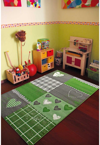 Tapis de Chambre Vert pour Enfant BAMBINO COEUR