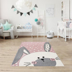 Tapis de Chambre pour bébé rose Lapin LAPINOU